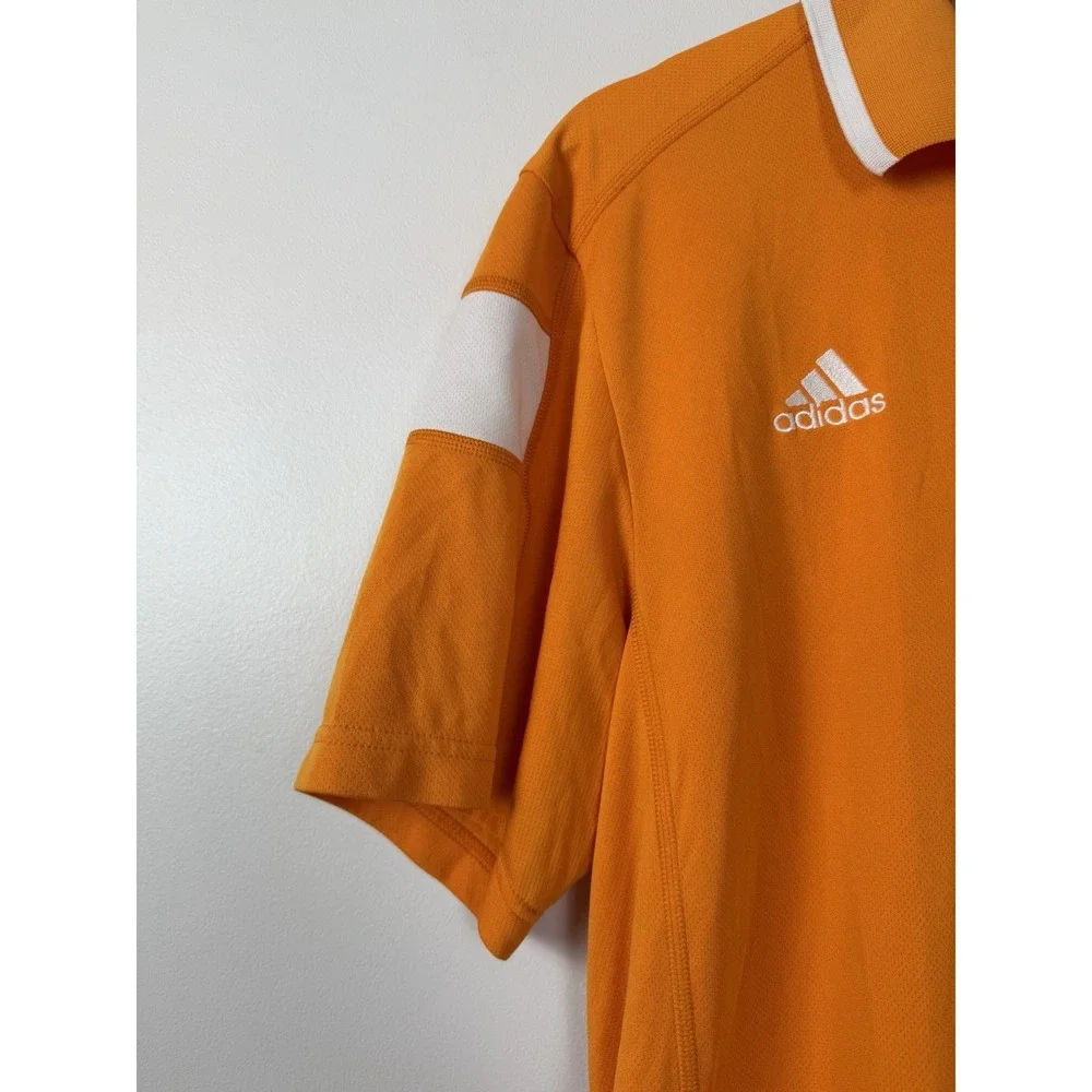 Tennessee Volunteers Polo Shirt Men Medium Orange Embroidered Adidas Climacool *